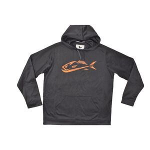 Field & Stream Men's XL Black Polyester Hoodie Fishing Graphic Pullover Sweatshi